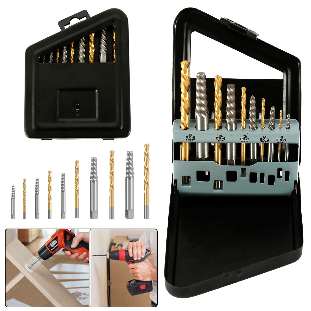 Drill Bit Set Cobalt Left Hand Extractor, Metal Case Tools | Inspire Uplift