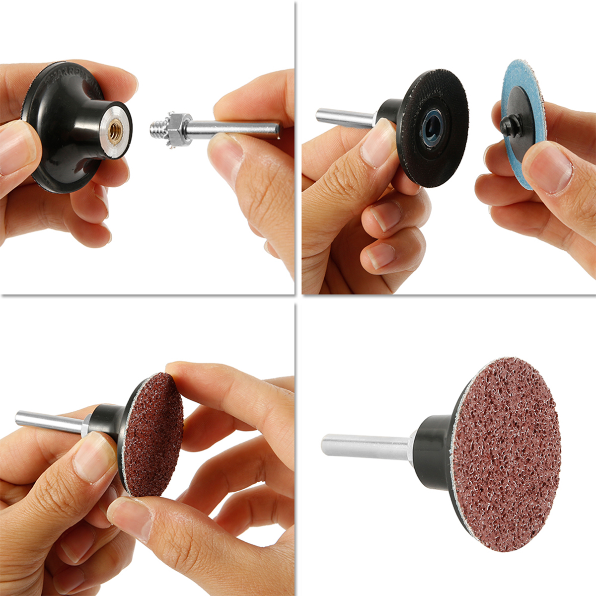 Sand paper Grit Grinding Wheel Set, Quick Change Combination for Wood Furniture Finishing, Metal