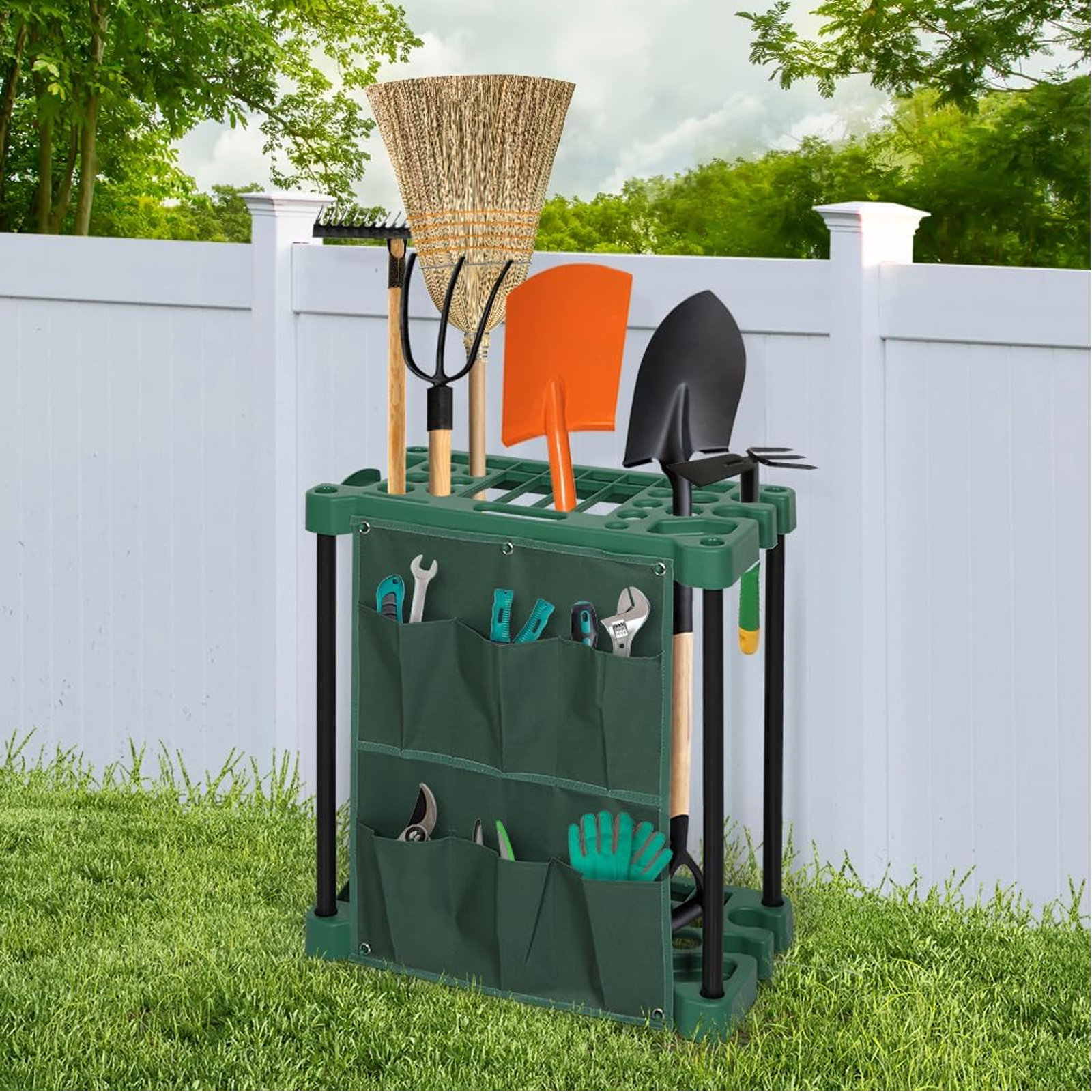 Tools Rack With Full Storage Tool Storage Rack 33 Compartments Large Garden Tool Organize | Inspire ...