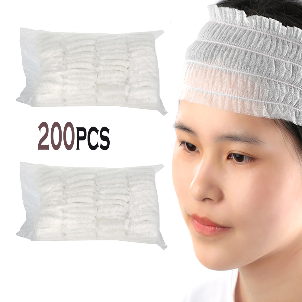 Disposable Spa Facial Headbands, Soft Non-Woven Salon Hair Band, Beauty Tools for Skin Care, Stretch Hair Band