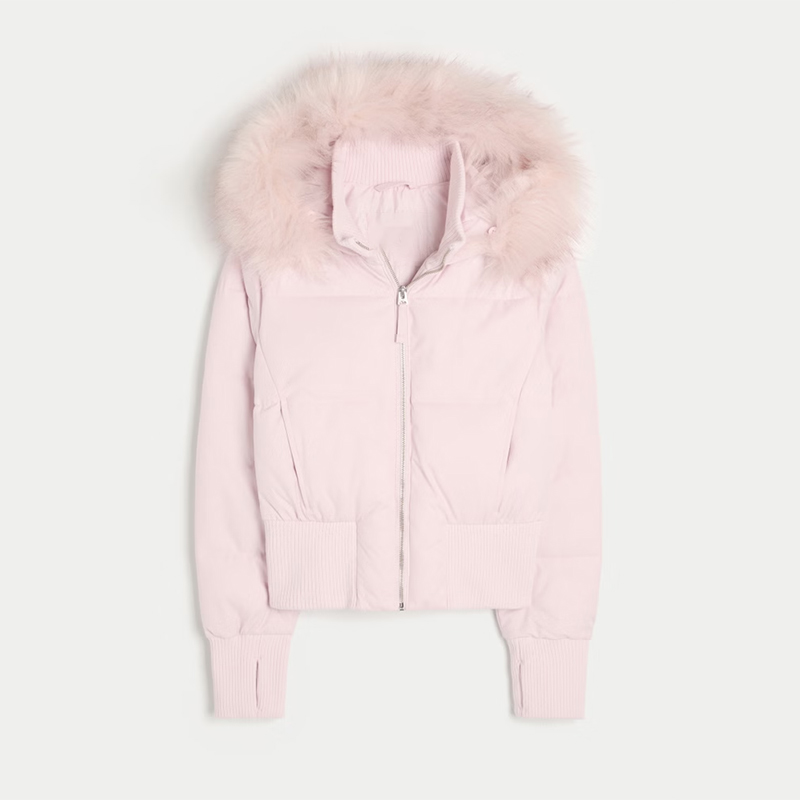 Women's Faux Fur Hooded Cropped Quilted Winter Jacket for Cozy Everyday Wear