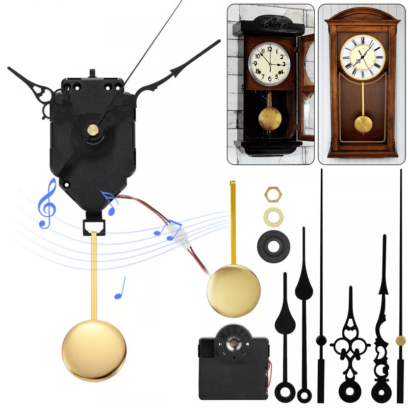Quartz Clock Movement Mechanism with Chime for DIY Repair and Wall Clock Restoration