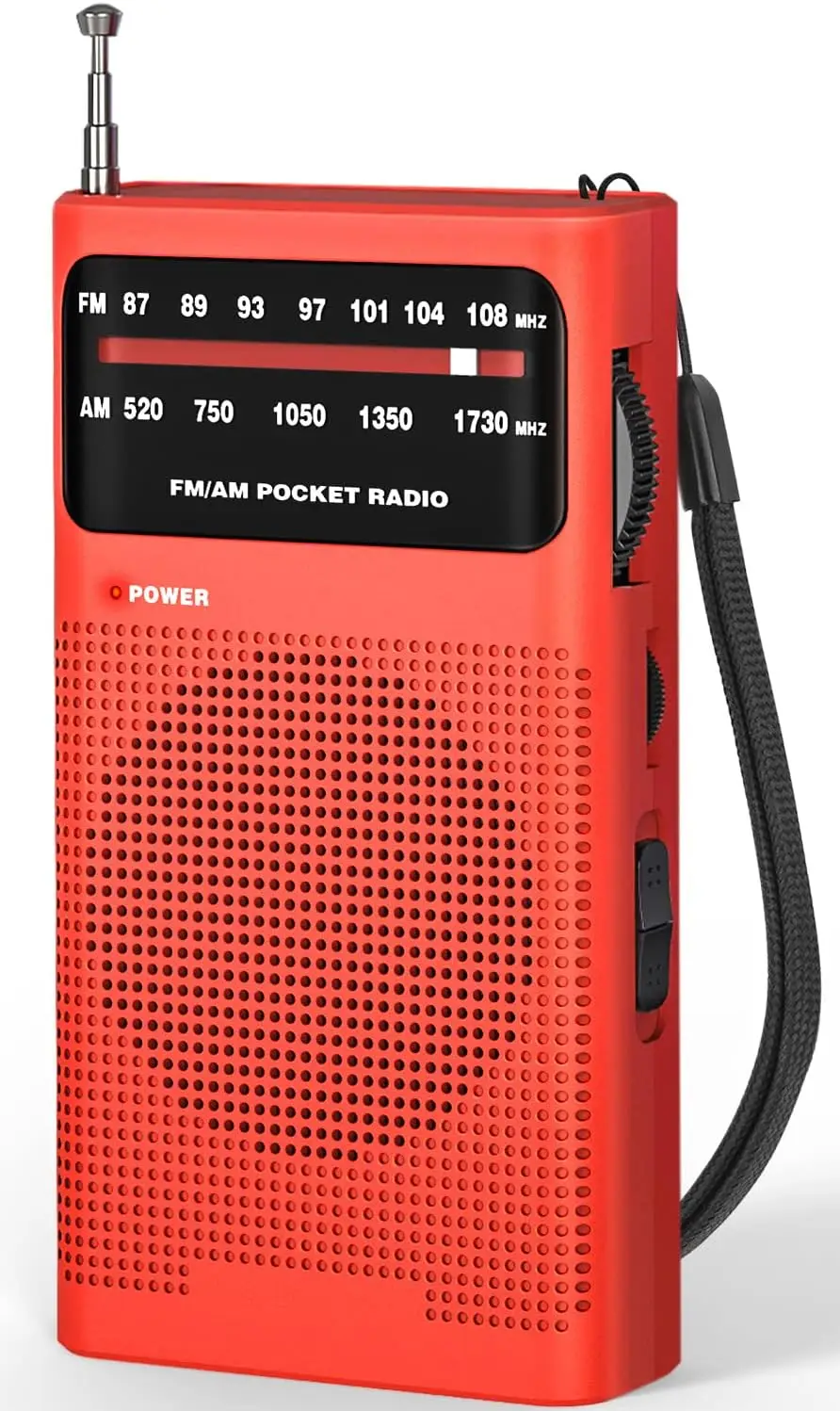 Portable AM FM Pocket Radio with AA Battery Power for Travel and Emergency Use