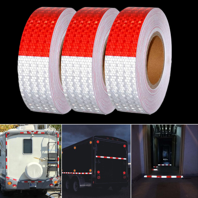 DOT-C2 Reflective Tape 2x150 Roll for Trailers and Trucks Red White Conspicuity Tape