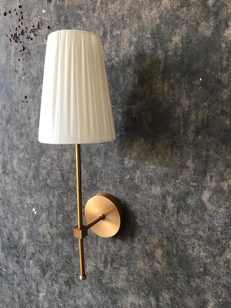 White Fabric Wall Sconce, Minimalist Wall Light, fimok | Inspire Uplift