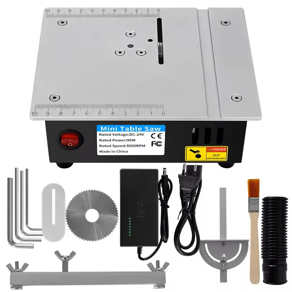 Mini Precision Woodworking Table Saw - 24V Multi-Function Electric Cutter for DIY Crafting, Trimming & Hobby Projects
