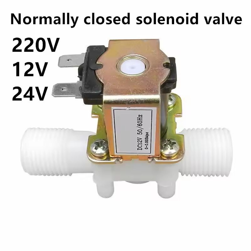 Plastic Electric Solenoid Valve - 1/2" & 3/4" Normally Closed Magnetic Water/Air Pressure Controller (12V/24V/220V)