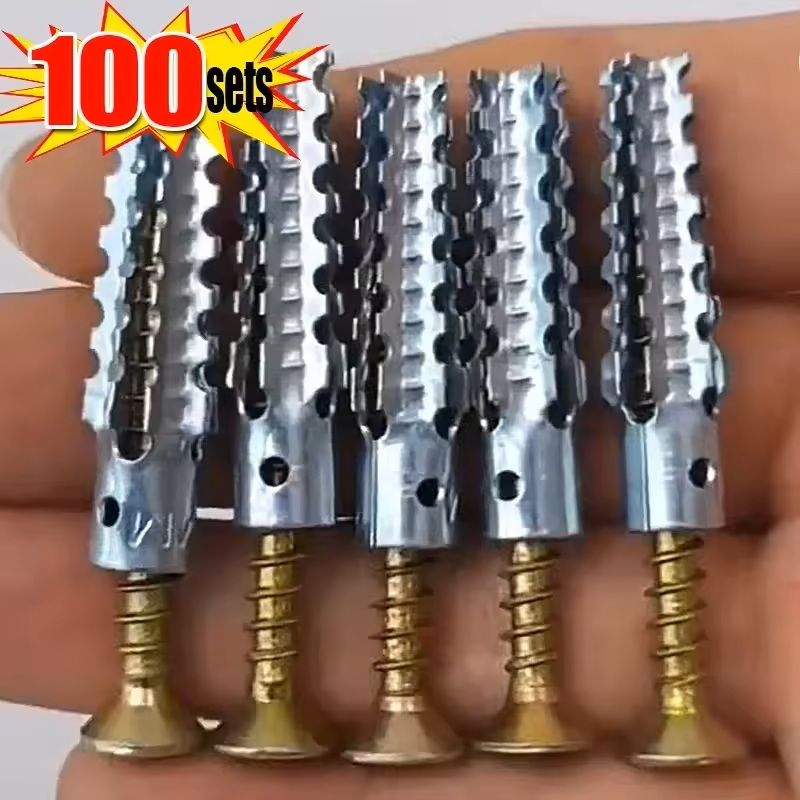 100 Piece Metal Expansion Tube and Screw Kit