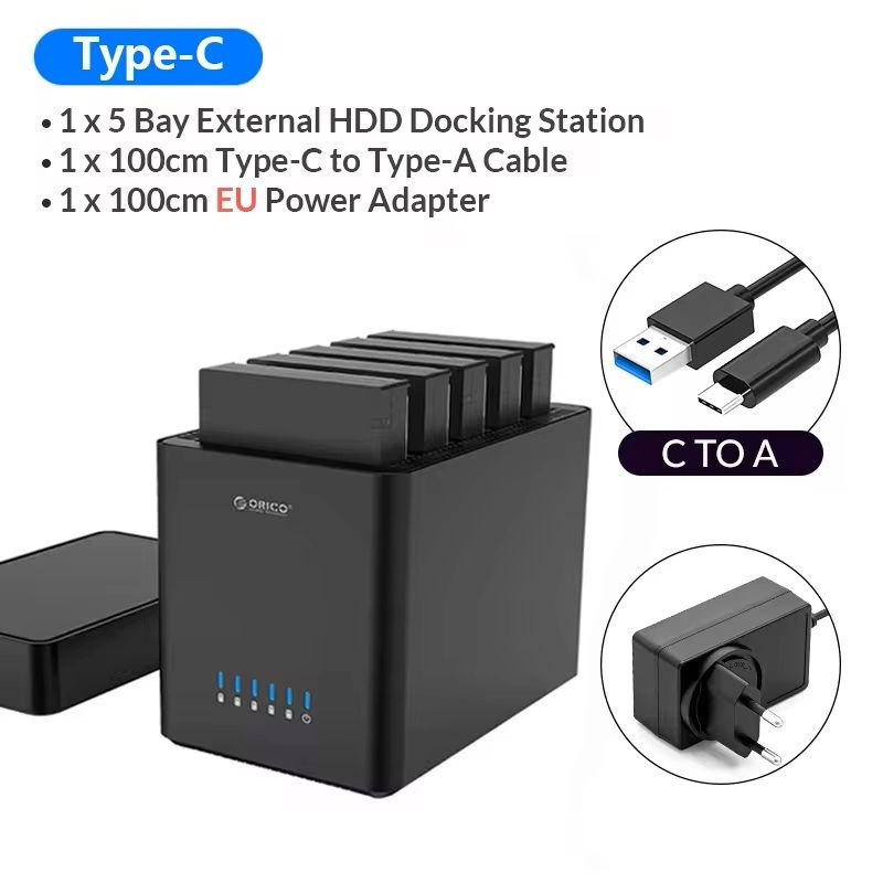 5 Bay Hard Drive Enclosure USB 3.0 to SATA for 3.5 inch HDD