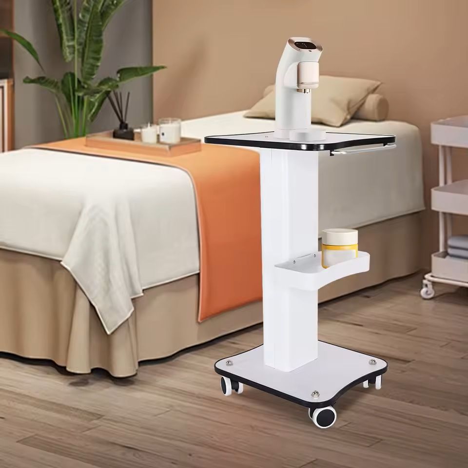 3-Tier Rolling Beauty Salon Trolley with Push Handle and Storage Shelves