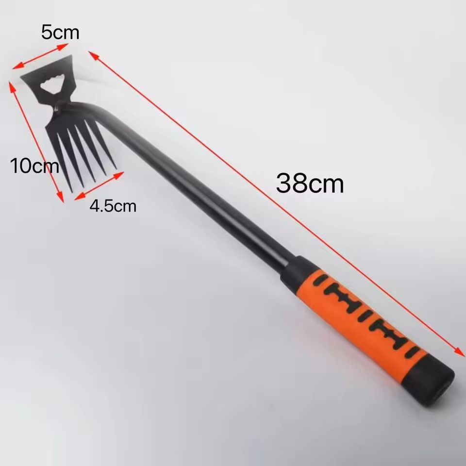 Dual-Head Metal Weeding Rake – Stainless Steel Garden Shovel with 5–11 Teeth