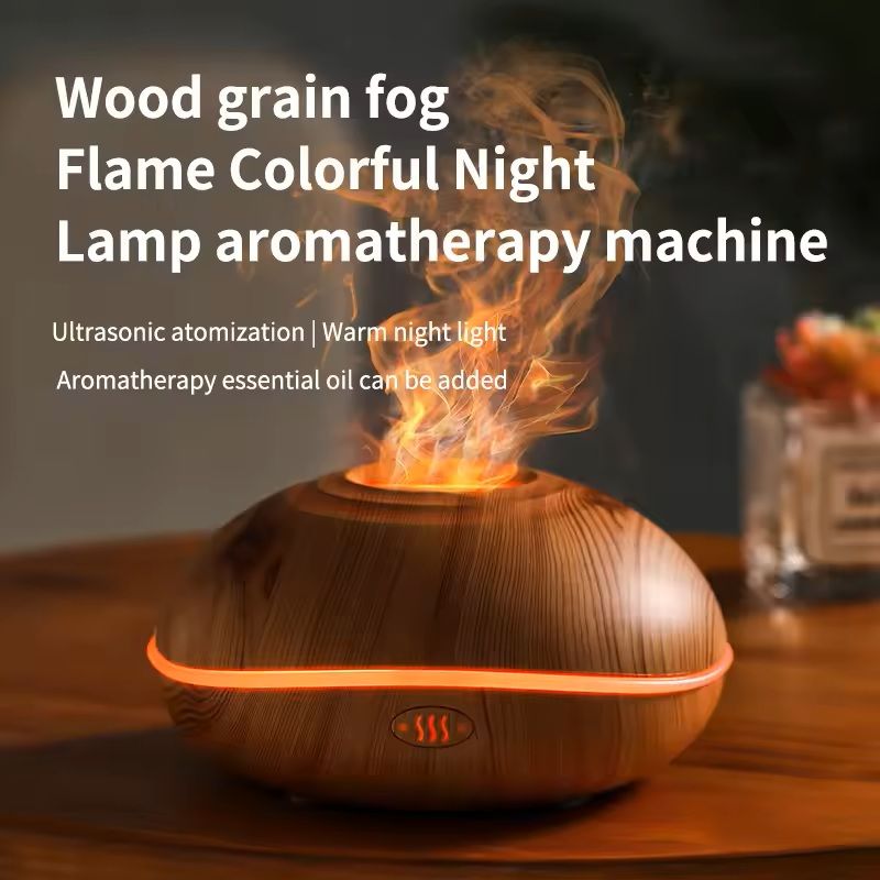 Wood Grain Ultrasonic Oil Diffuser with Remote and LED Light | Inspire ...