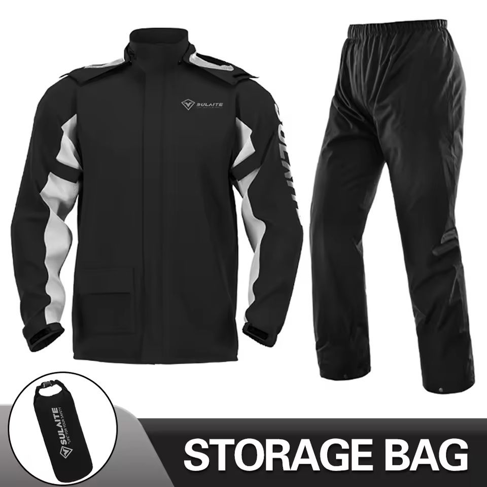 Motorcycle Rain Suit with Waterproof Jacket and Pants for Outdoor Riding