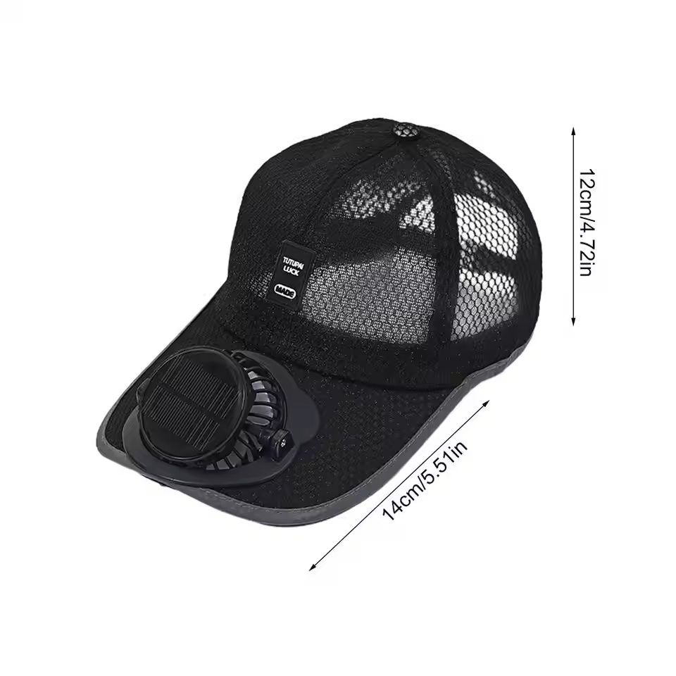 Solar Powered Cooling Hat with Fan and Sun Protection