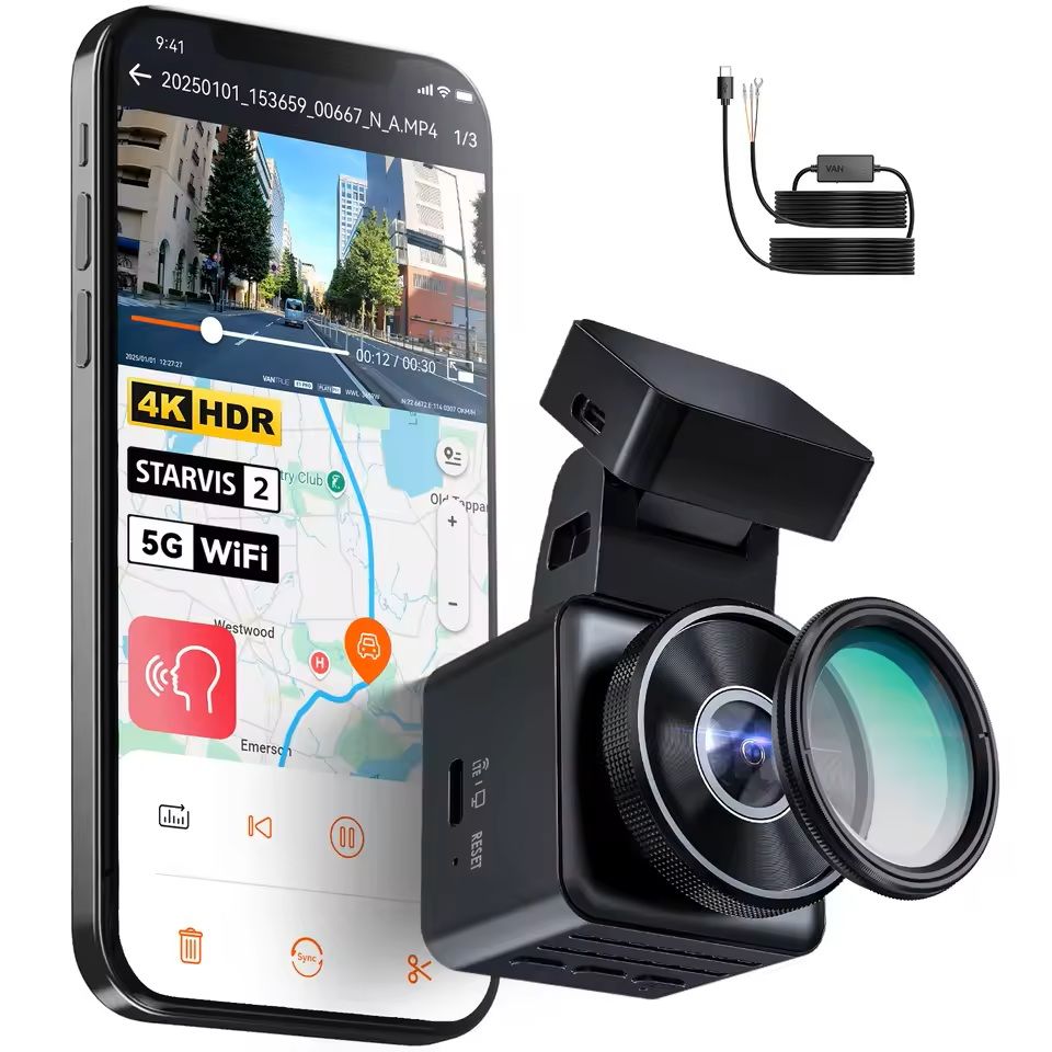 4K Mini Dash Cam with HDR Night Vision and GPS WiFi Tracking