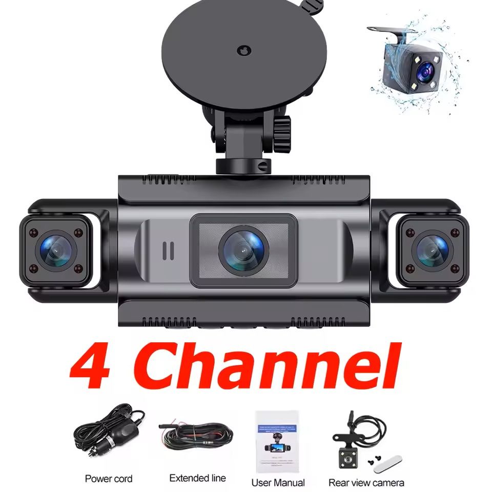 4-Channel 360 Degree WiFi Dash Cam with Night Vision and Parking Monitor
