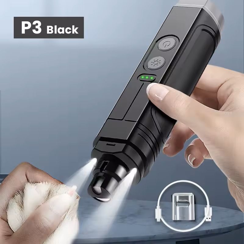 Electric Pet Nail Grinder with LED Light for Dogs and Cats