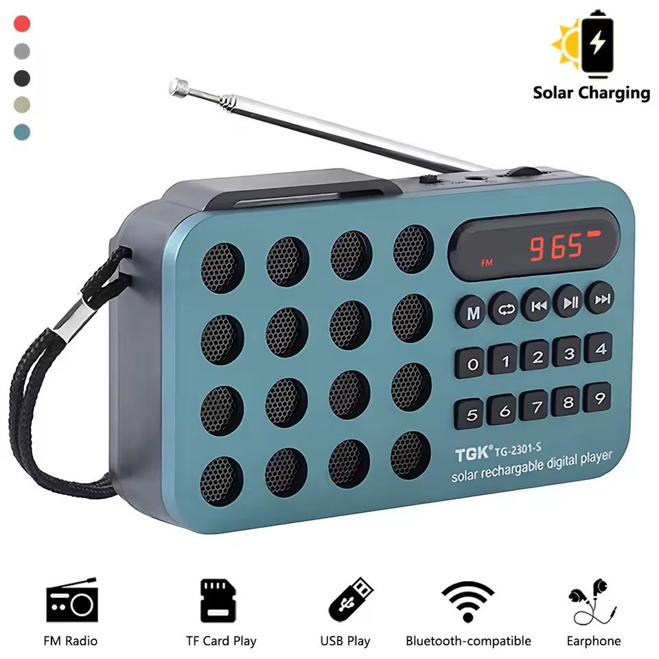 Radio Portable DAB+/FM Avec Bluetooth 5.3 - Rechargeable USB-C - 40 Présélections - Réveil Double - Poignée