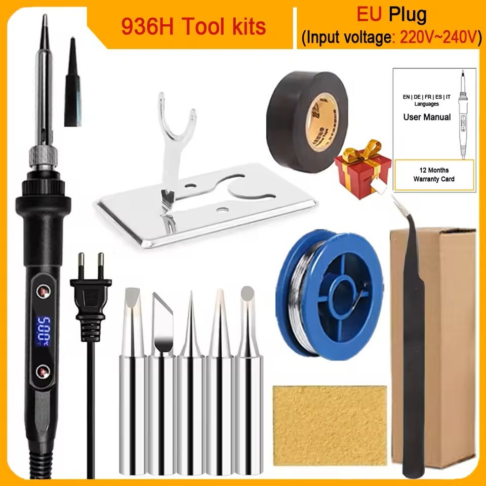 Electric Soldering Iron Kit with Adjustable Temperature and LCD Display