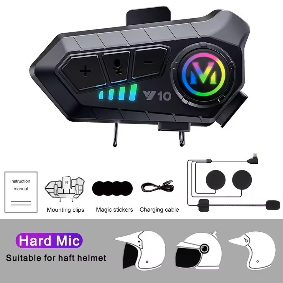 Motorcycle Helmet Bluetooth Headset Waterproof with Long Battery Life