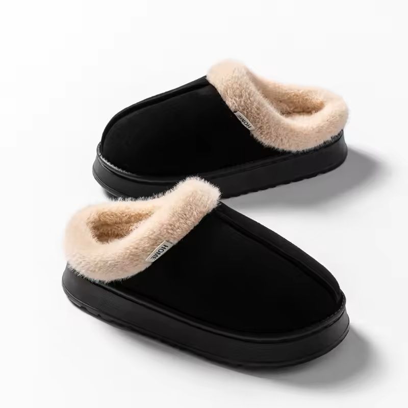 Fluffy Indoor Winter Slippers with Thick EVA Sole