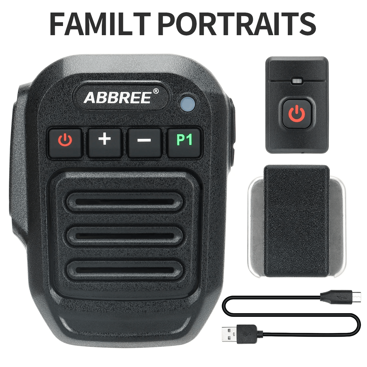Wireless Bluetooth Walkie Talkie Speaker Mic | Handheld High Power Type-C Microphone