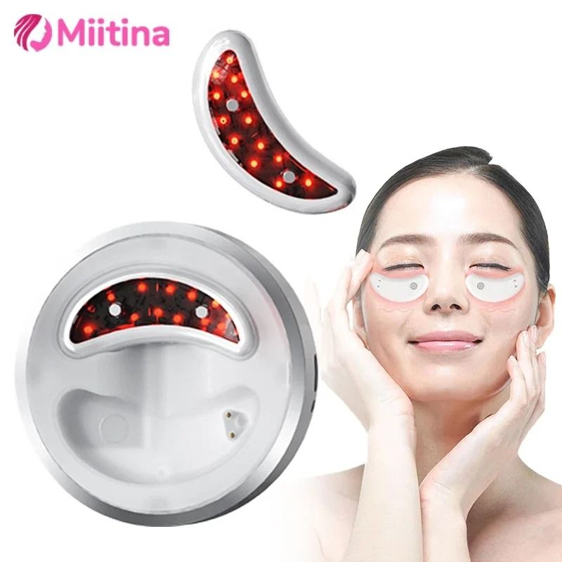 Red Light Eye Massager with EMS Microcurrent Therapy for Dark Circles and Anti-Wrinkle Care
