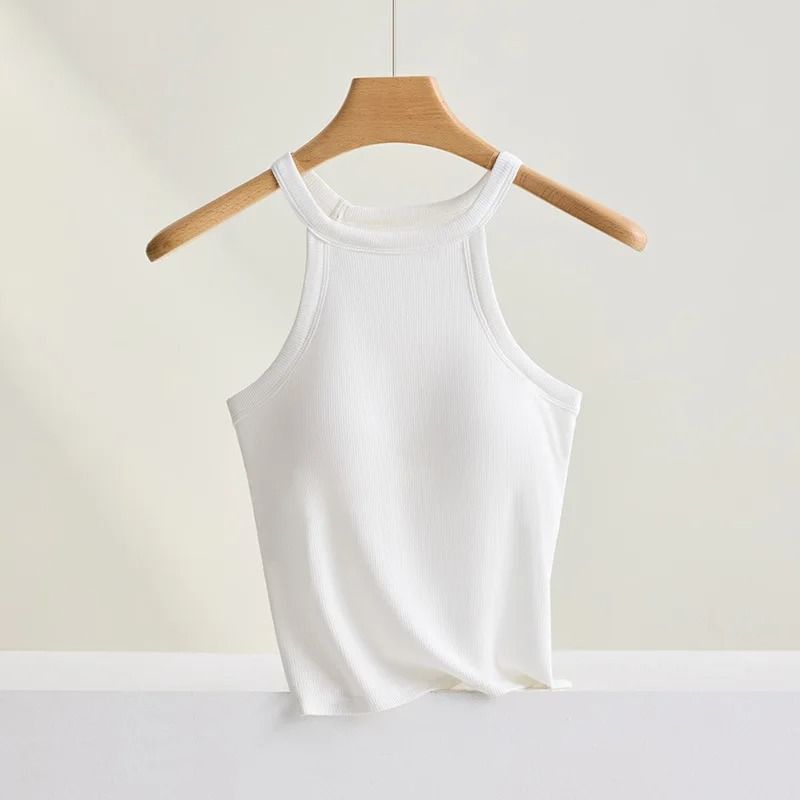 Threaded Halter Neck Camisole Top With Built In Bra | Inspire Uplift