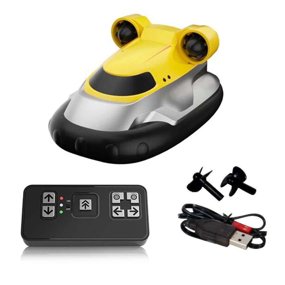 Mini RC Boat with LED Lights High Speed Electric Hovercraft Toy for Kids