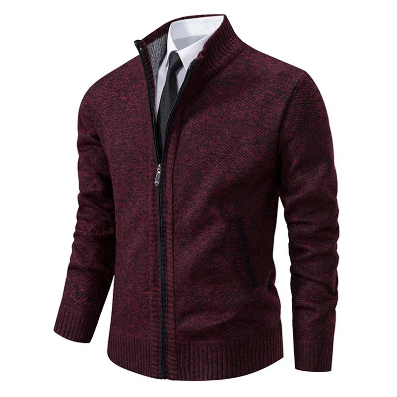 Men Autumn Winter Casual Stand Collar Fleece Warm Zipper Cardigan Men Autumn Winter Casual Stand Collar Fleece Warm Zipper Cardigan