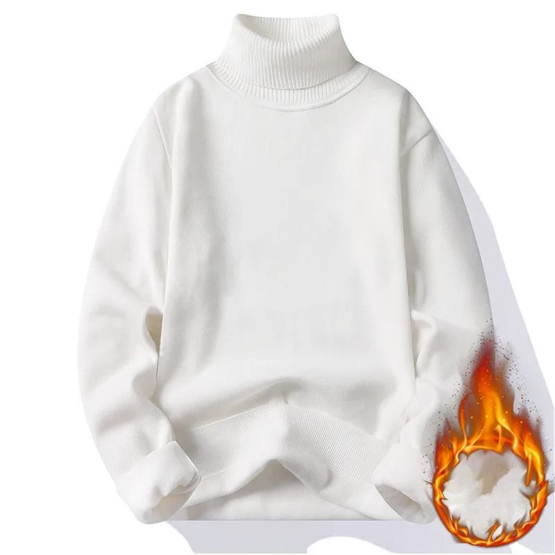 Men Turtleneck Knit Sweater Warm Rollneck Slim Fit Pullover