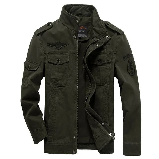 Mens Military Cargo Jacket Plus Size Casual Army Coat