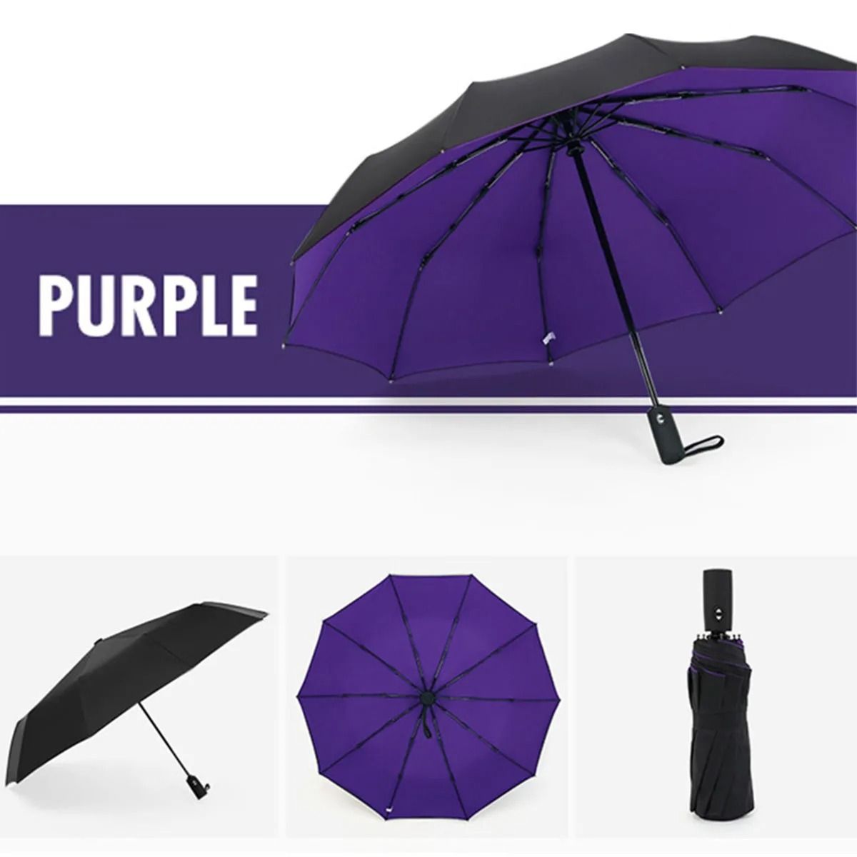 Windproof Double Layer Fully Automatic Folding Umbrella