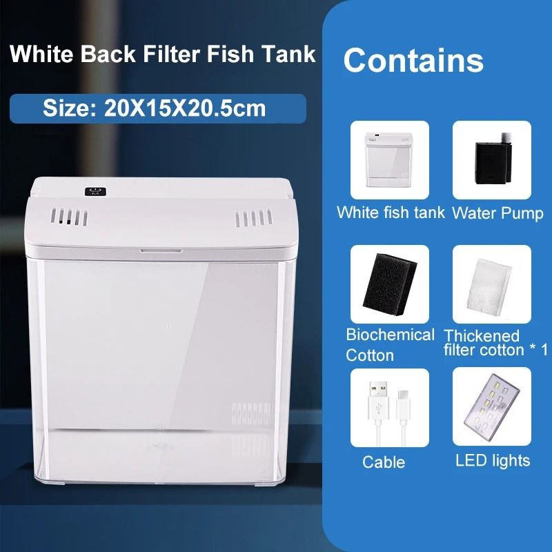 Fish Tank Living Room Small Mini Douyu Tank Household Tabletop Ecological Tank Self Circulating Back Filter Goldfish Tan