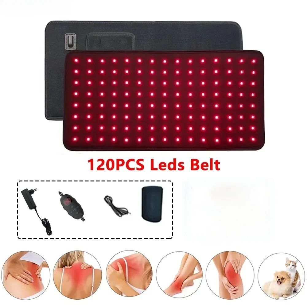 Red Light Therapy Belt with 120 LEDs for Pain Relief and Muscle Recovery