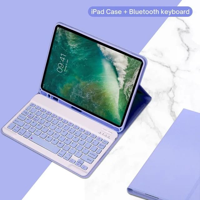Tablet Case with Detachable Keyboard for Samsung Galaxy Tab A9 Plus, A8, S6 Lite, S7, S8, S9, S10, and FE Models