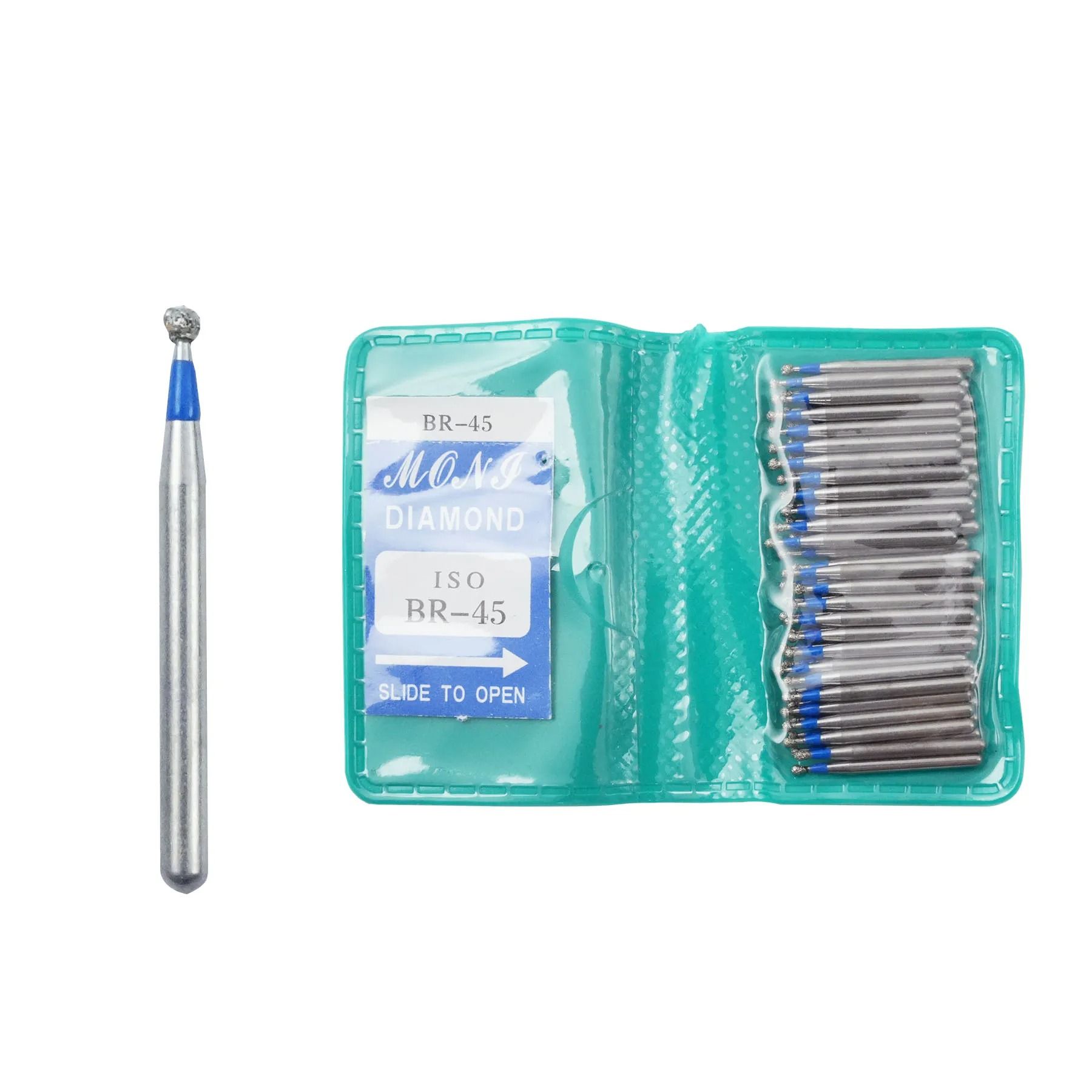 50 Piece Dental Diamond Burs Set High Speed Polishing and Smoothing Drill Tools
