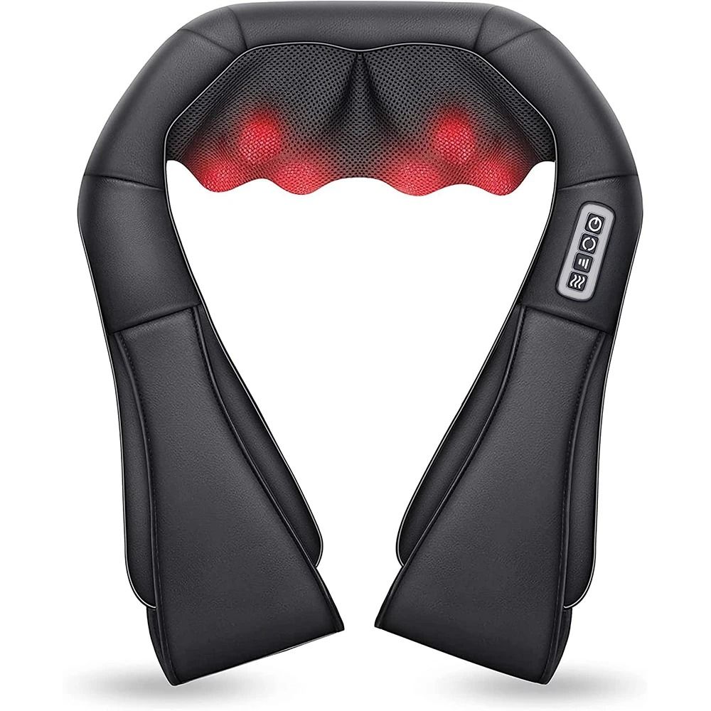 Shiatsu Neck and Shoulder Massager Heated Deep Kneading Back and Body Massage Pillow