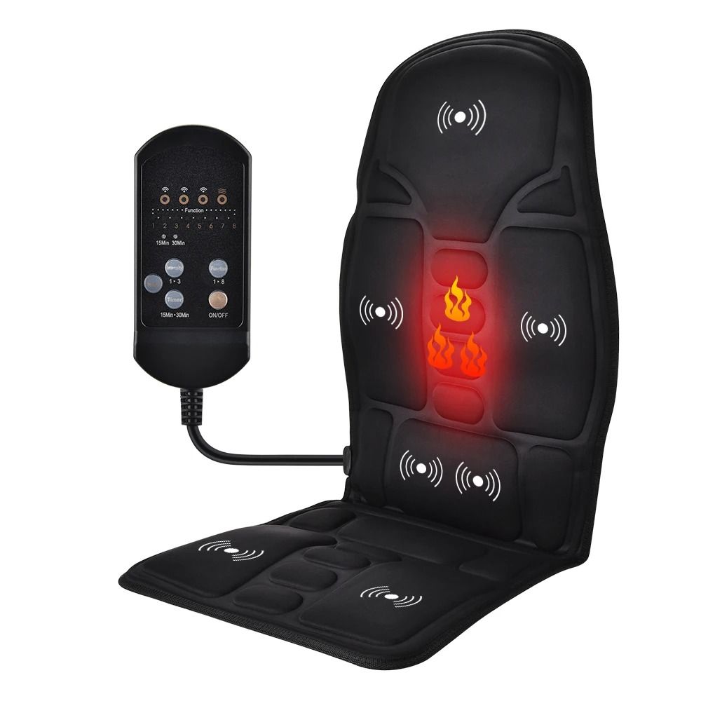 Electric Full-Body Massage Chair Cushion with Infrared Heating and Vibration Therapy