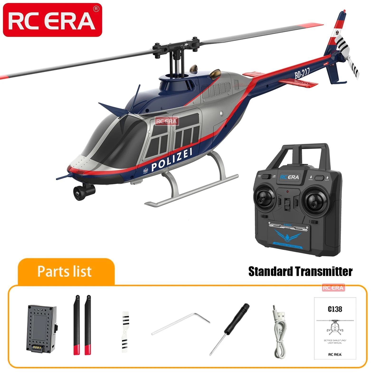RC ERA C138 Jet Ranger Helicopter with 6-Axis Gyro Stabiliza