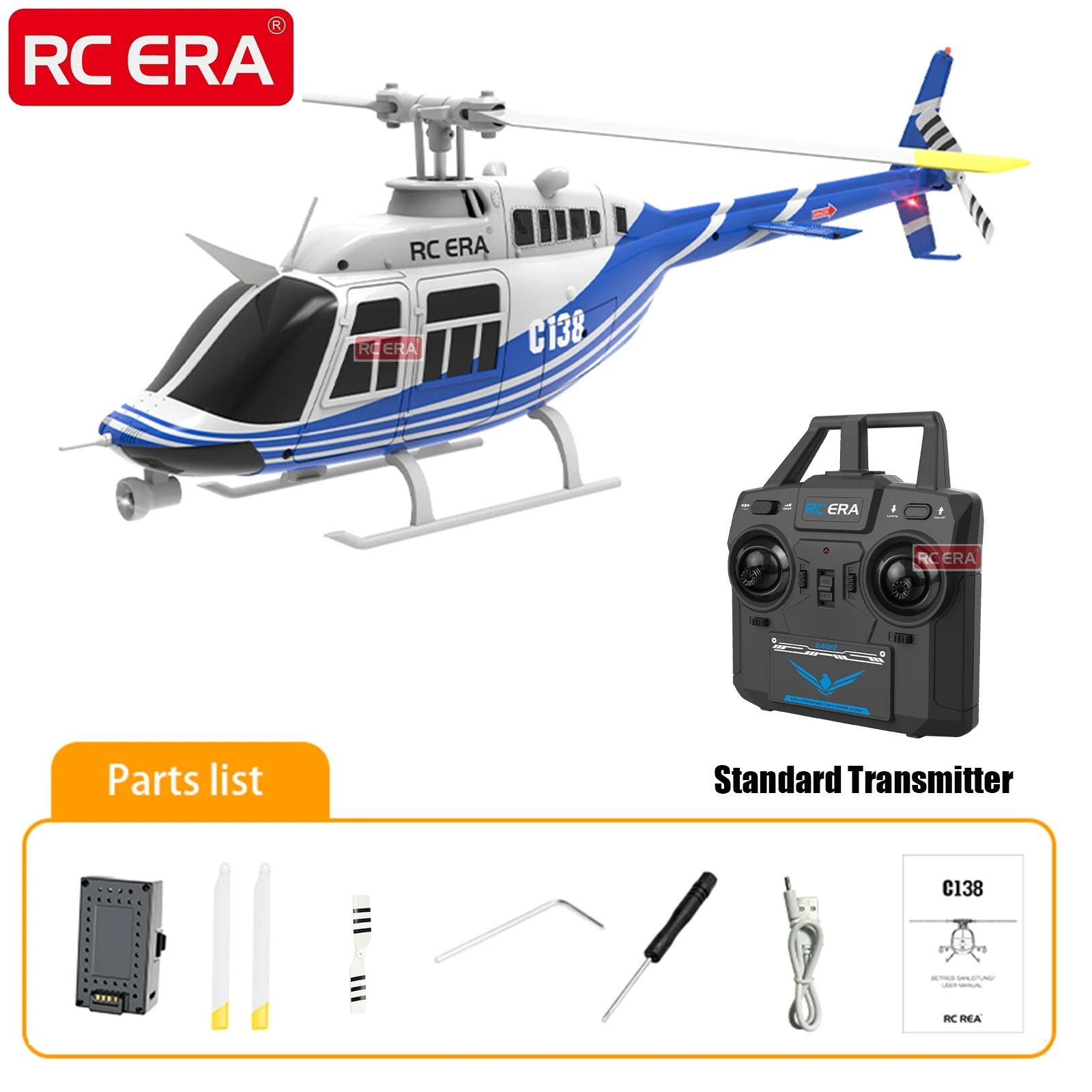 RC ERA C138 Jet Ranger Helicopter with 6-Axis Gyro Stabiliza