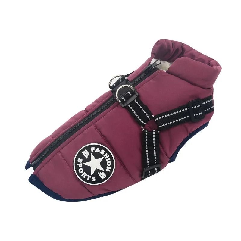Waterproof Warm Dog Jacket with Built In Harness Winter Coat for Small and Large Dogs