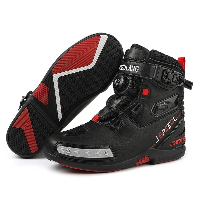 Motorcycle Riding Boots For Men Waterproof Non Slip Leather Protective Shoes