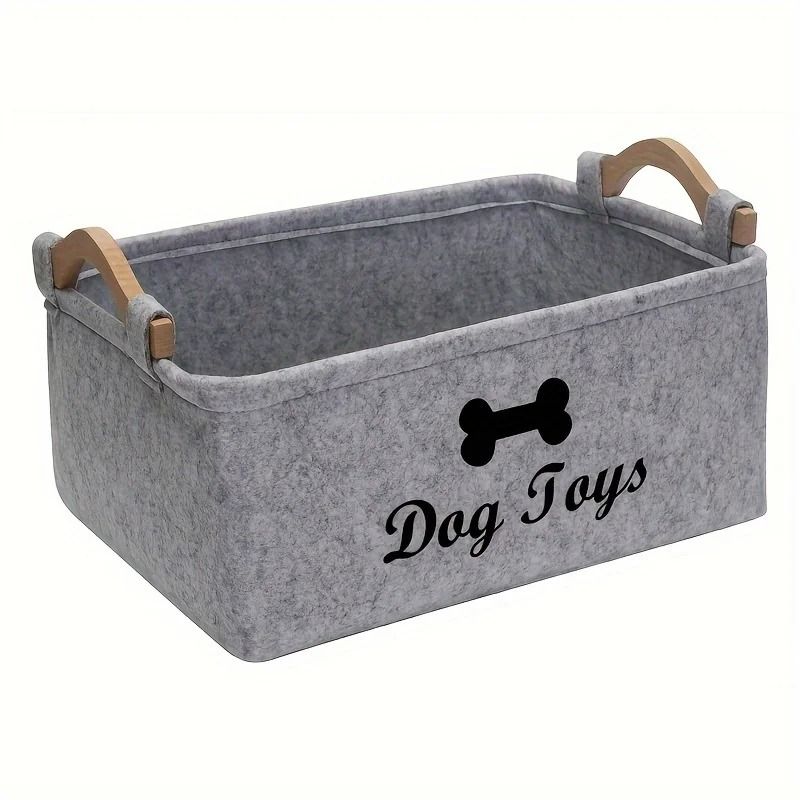 Felt Pet Toy Storage Box Organizer for Dogs and Cats