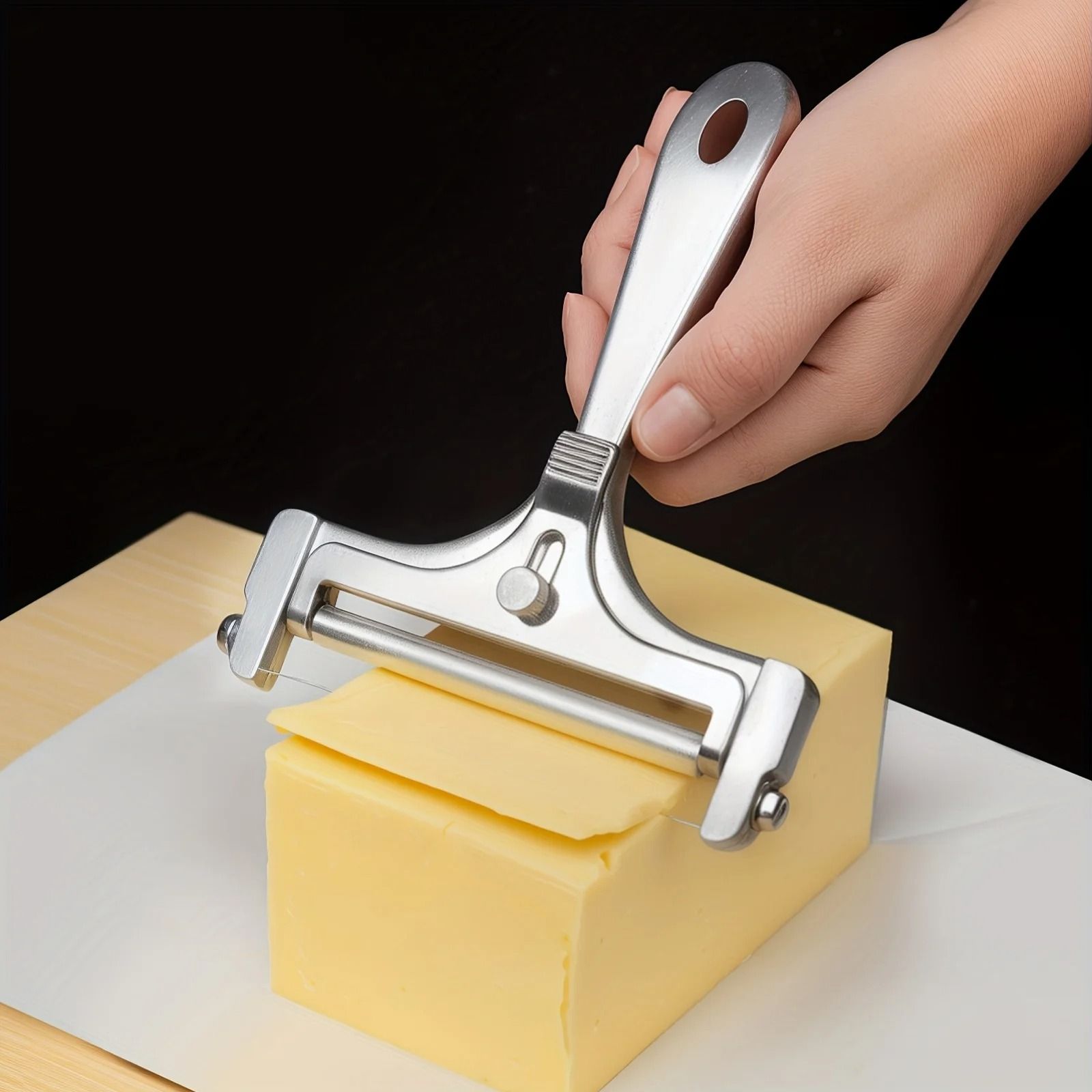 Adjustable Stainless Steel Cheese Slicer for Effortless Precision Cutting