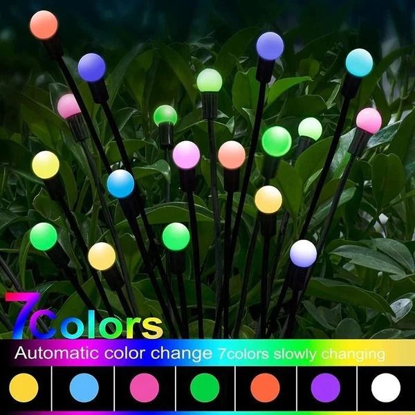 Solar Firefly Outdoor Lights LED Garden Landscape Pathway Lawn Lamp