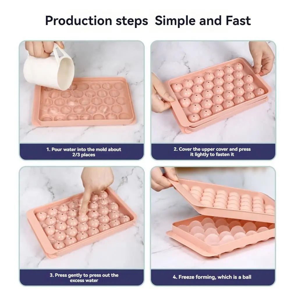 3D Round Ice Cube Tray with Lid