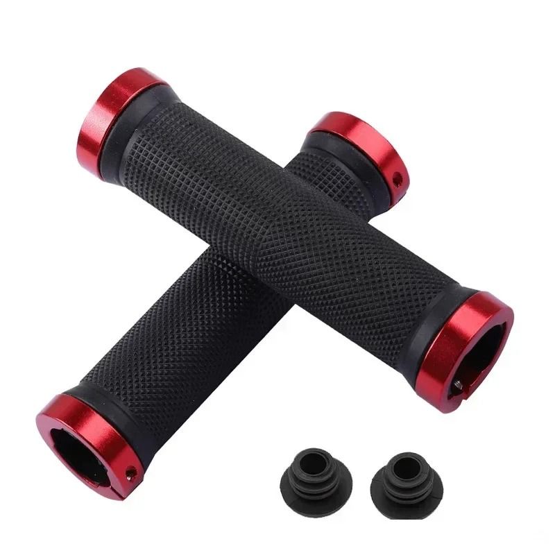 Mountain Bike Handlebar Grips – Soft Anti-Slip Rubber Lock-On Bar Ends for MTB and Road Cycling
