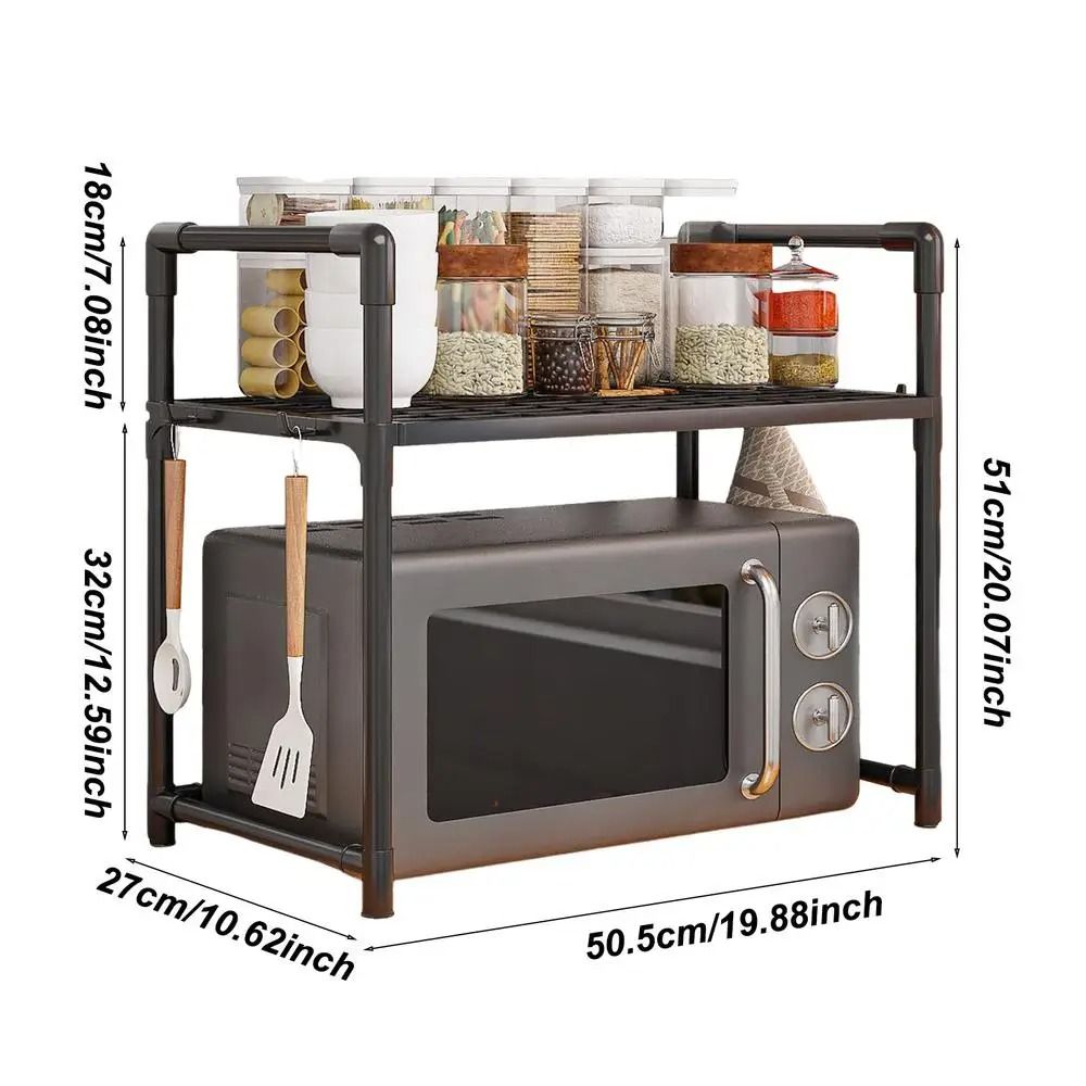 Adjustable Multi-Layer Kitchen Storage Rack Microwave Oven Organizer Shelf