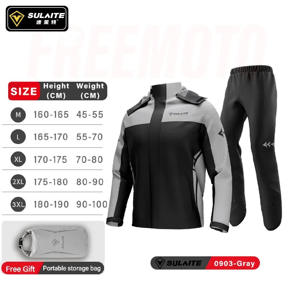 Waterproof Motorcycle Rain Suit with Pants – Breathable, Reflective, and Protective 2-Piece Riding Gear